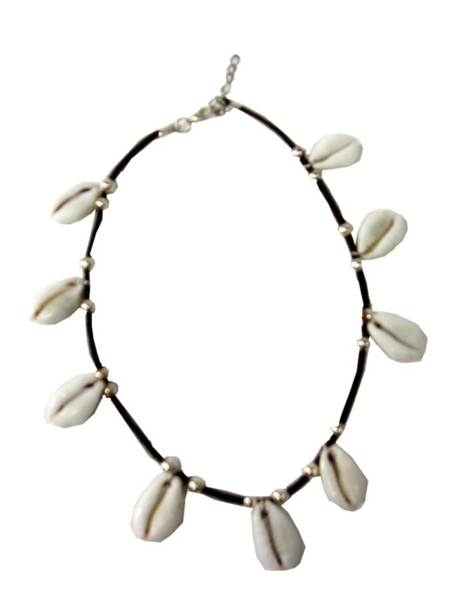Cowry Seashell Fringe Necklace by K-Coast at KCoast
